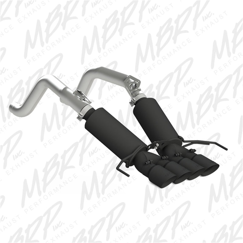 MBRP 3" Black Dual Muffler Axle Back w/Quad 4" DW Tips For 14-19 Chevy Corvette V8 6.2L S7030BLK