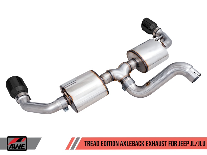 AWE Tuning Tread Edition Axleback Dual Exhaust w/Diamond Black Tips For 18+Jeep WranglerJL/JLU 3015-33001