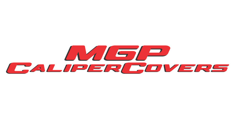 MGP 4 Caliper Covers Engraved F & R Bowtie Red Finish Silver Char 2019 Chevrolet Silverado 1500