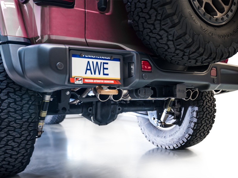 AWE Tuning Switchpath Cat-Back Exhaust- Quad BashGuards for 21+ Wrangler 392 3025-41392