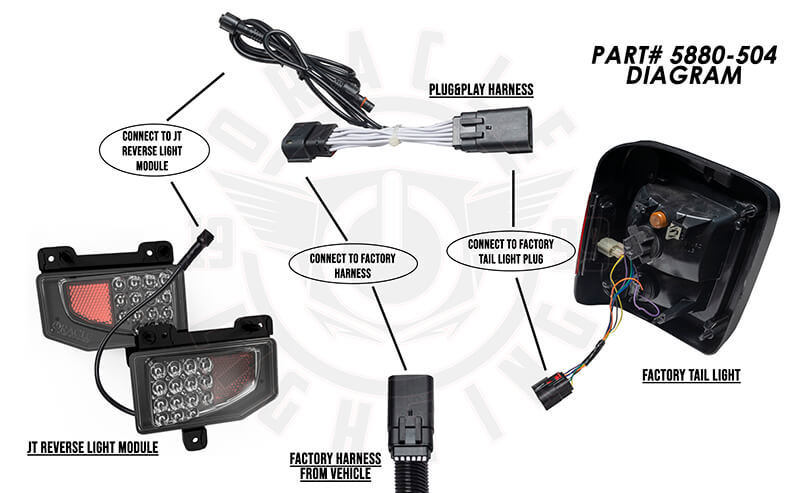 ORACLE Lighting Plug & Play Wiring Adapter for Jeep Gladiator JT Reverse Lights 5880-504