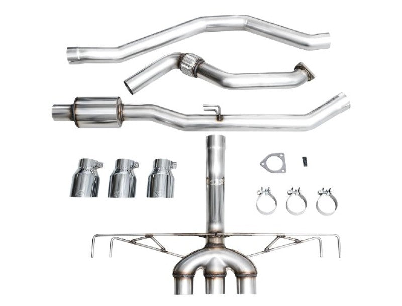 AWE Tuning Track Edition Exhaust w/Triple Chrome Silver Tips for 2023 Honda Civic for 3020-52287