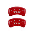 MGP 4 Caliper Covers Engraved Front Acura Engraved Rear TLX Red finish silver ch