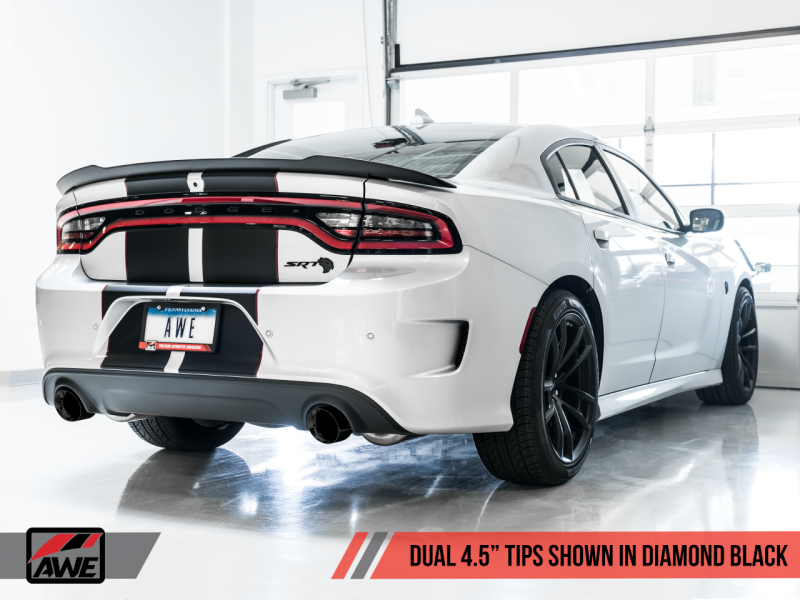 AWE Tuning Track Edition Exhaust Diamond Black Tips for Dodge Charger 6.4L/6.2L Supercharged 3015-33126