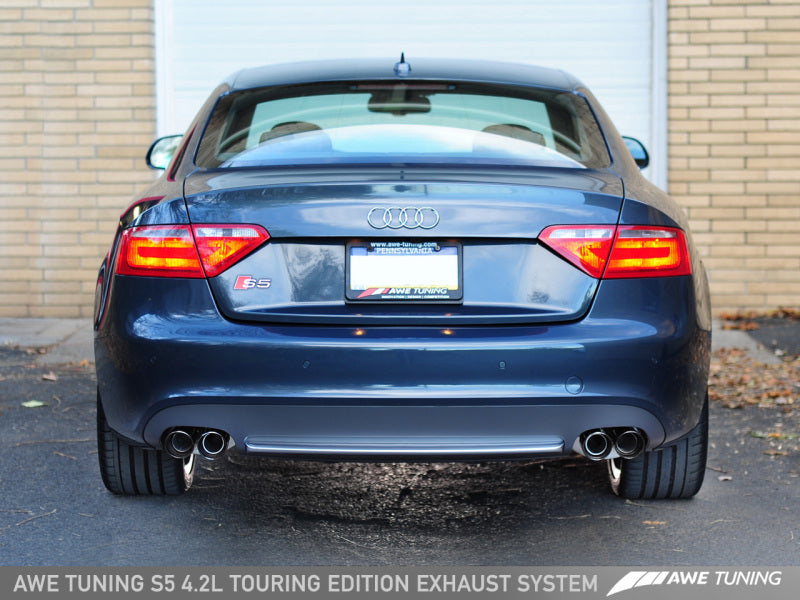 AWE Tuning Touring Edition Exhaust System - Diamond Black Tips for Audi B8 S5 4.2L 3015-42026