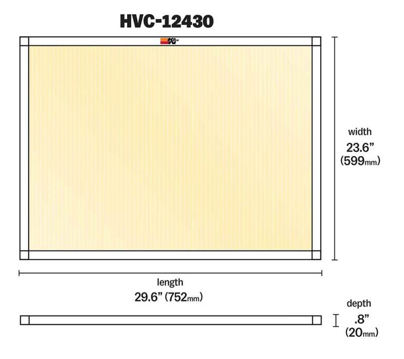 K&N 24 X 30 X 1, MERV 11 HVAC Filter - HVC-12430