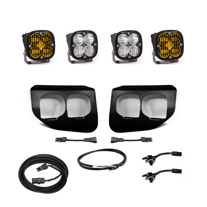 Baja Designs Squadron SAE/Sport Amber Fog Pocket Light Kit Ford F-250/350 Super Duty 20-22 (Upfitter) - 447739UP