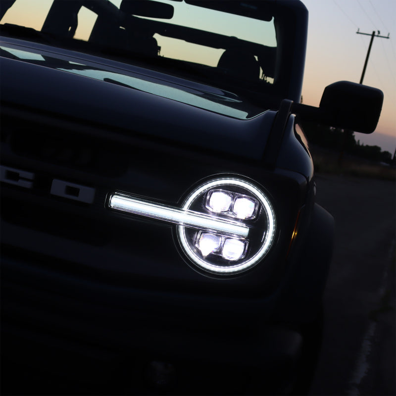 AlphaRex NOVA LED Projector Headlights Black for 21-23 Ford Bronco 880260