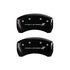 MGP 4 Caliper Covers Engraved Front & Rear With stripes/Challenger Black finish silver ch