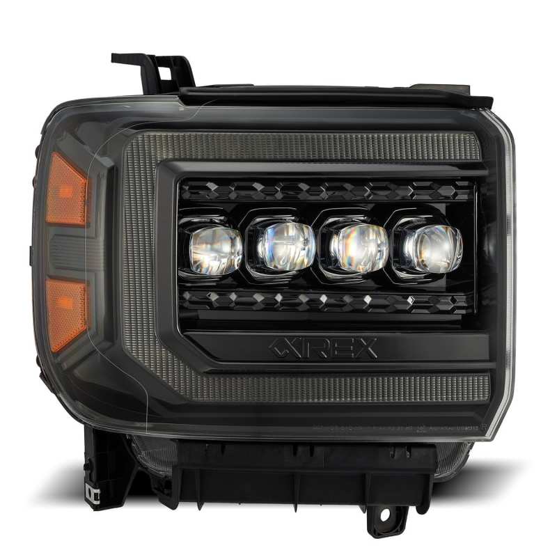 AlphaRex NOVA LED Projector Headlights Plank Style Alpha Black for 14-18 GMC Sierra 880616