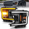 ANZO 2018-2020 Ford F-150 Projector Headlight w/ Plank Style Switchback Black Housing