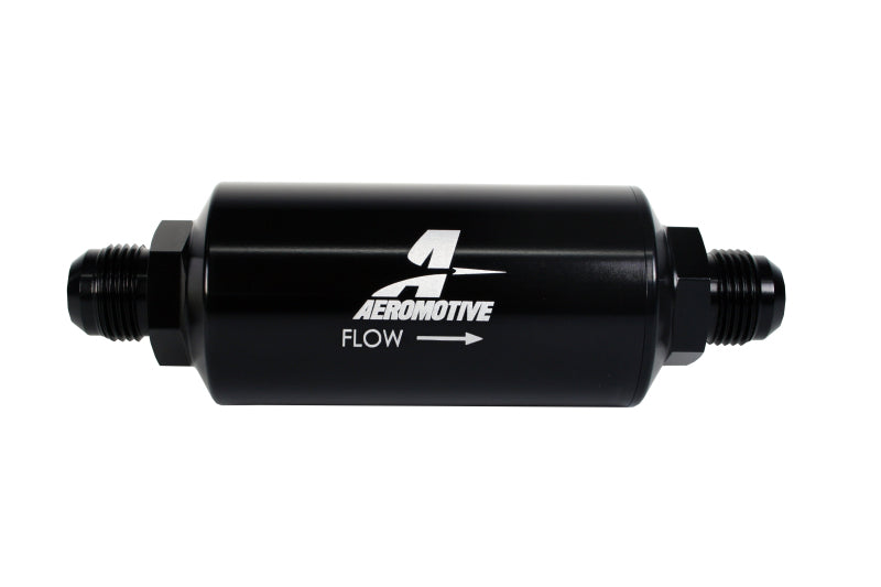 Aeromotive In-Line Filter - AN -10 size Male - 10 Micron Microglass Element - Bright-Dip Black