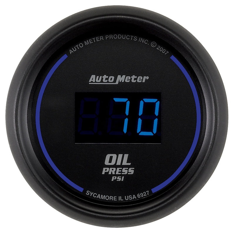 Autometer Cobalt Digital 52.4mm/2-1/16" Black 5-100psi Oil Pressure Gauge - 6927