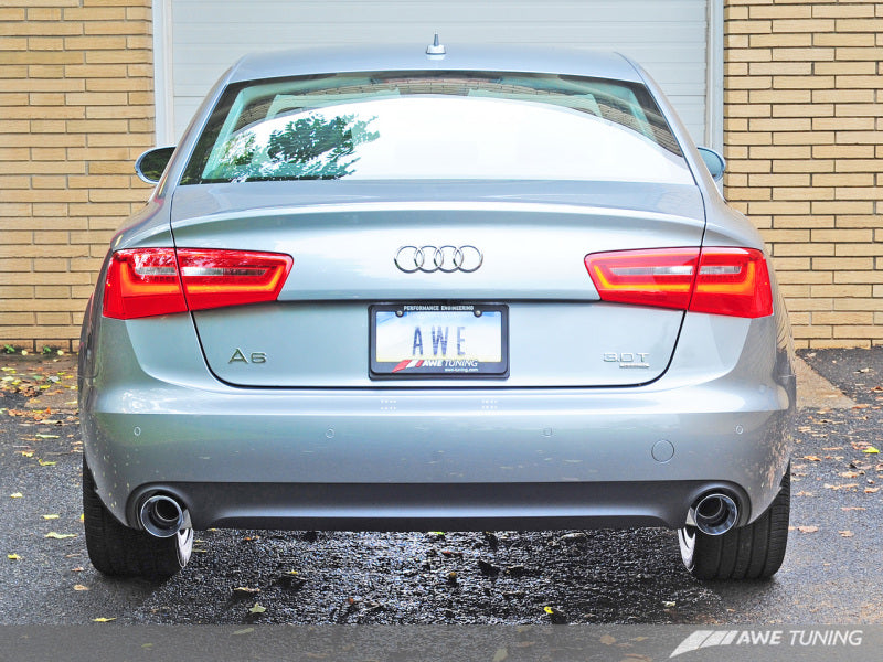 AWE Tuning Touring Edition Exhaust for Audi C7 A6 3.0T - Dual Outlet, Chrome Silver Tips 3015-32048