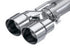 MBRP 3" ID/4" Dual Out Staggered L 9.87" / R 9.37" length Single Wall T304 SS Univ Exhaust Tip T5182