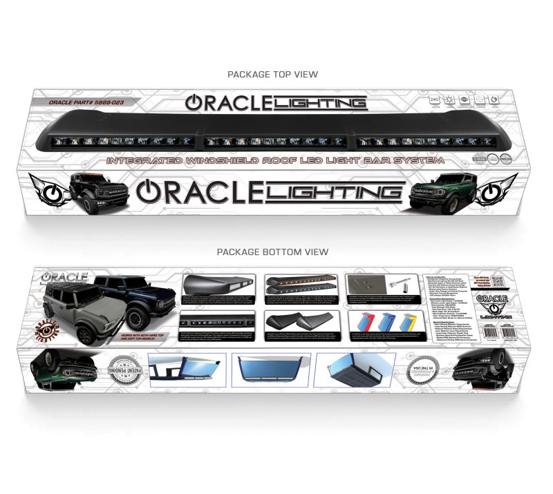 ORACLE Lighting Integrated Windshield Roof Carbonized Grey LED Light Bar System 5888-023-MF
