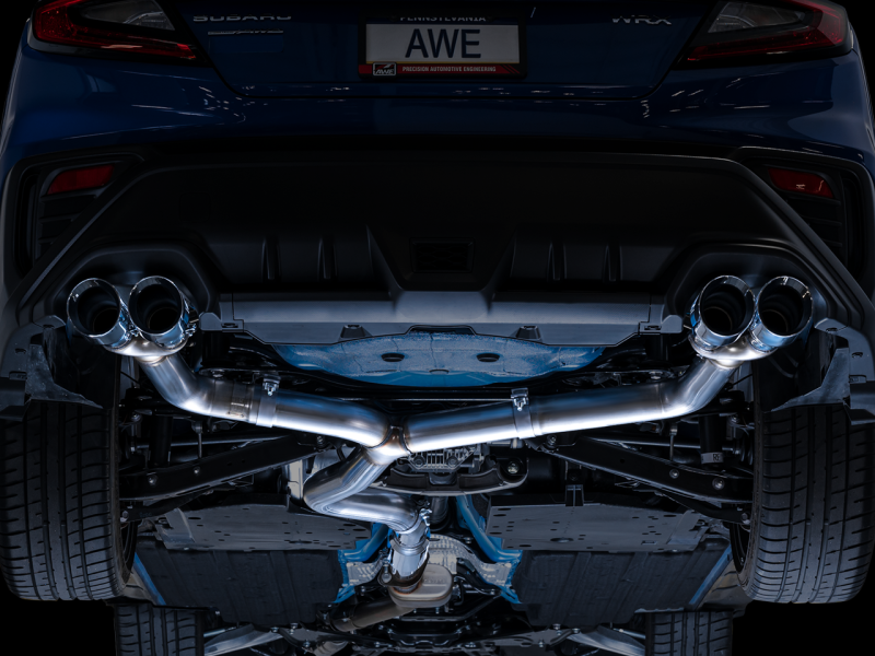 AWE Tuning Track Edition Exhaust - Chrome Silver Tips for 2022+ VB Subaru WRX 3020-42979