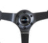 NRG Reinforced Steering Wheel (350mm / 3in. Deep) Bk Leather w/Bk BBall Stitch (Odi Bakchis Edition)