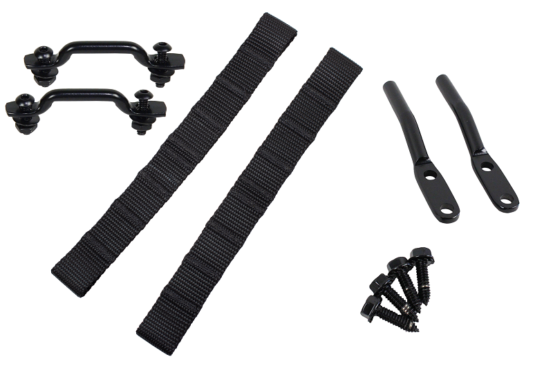 Kentrol 76-95 Jeep CJ/YJ Door Strap Kit Black Powdercoat Stainless Steel