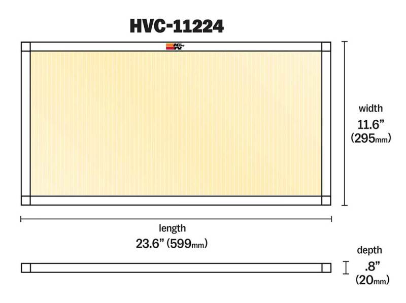 K&N 12 X 24 X 1, MERV 11 HVAC Filter - HVC-11224