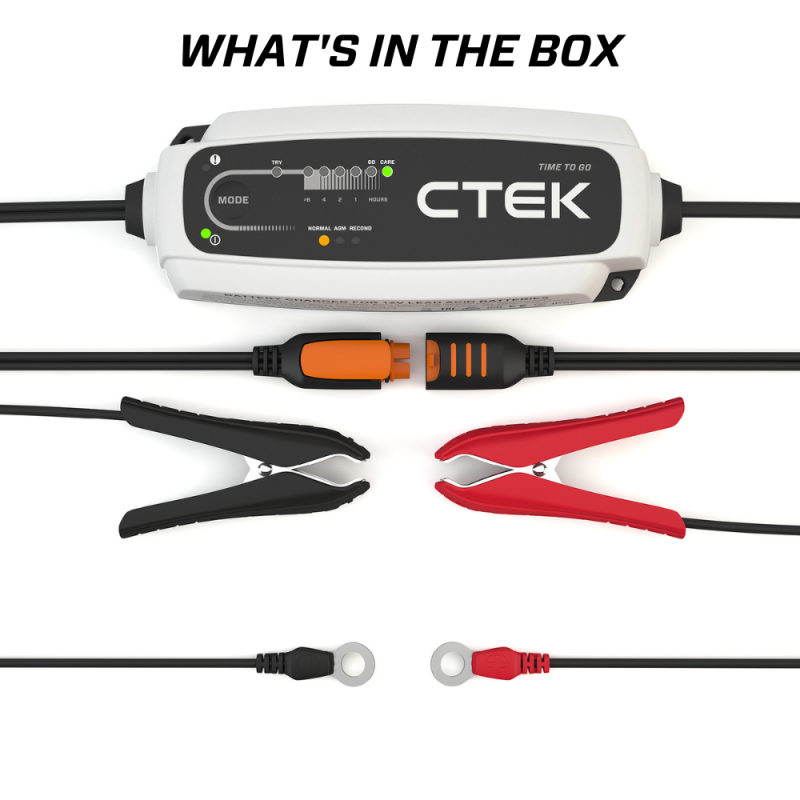 CTEK CT5 Time To Go-12 Volt Battery Charger and Maintainer with Accessories 40-255