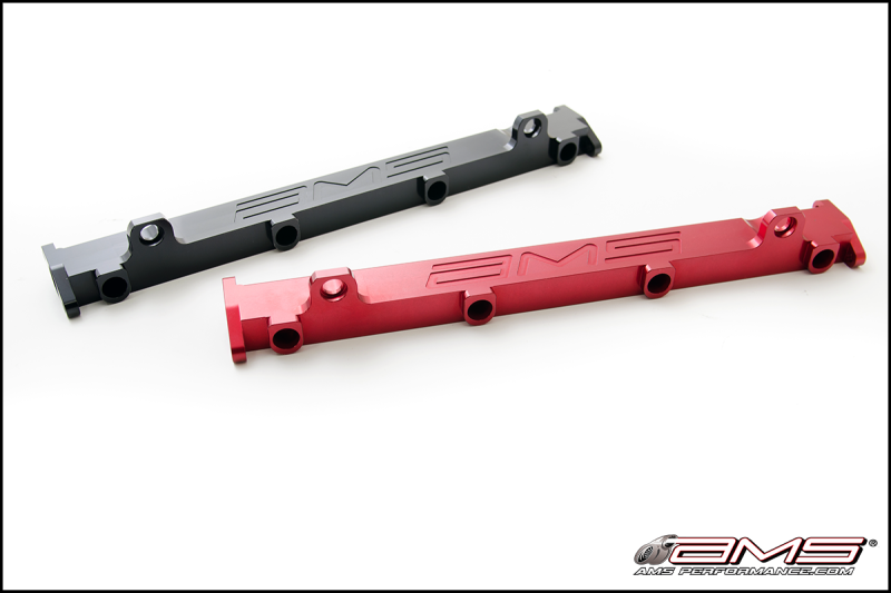 AMS Performance 03-07 Misubishi EVO VIII/IX CNC Machined Aluminum Fuel Rail - Red