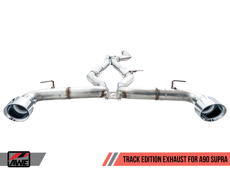 AWE Tuning Resonated Track Edition Exhaust w/5" Chrome Silver Tips For 2020Toyota Supra A90 3015-32116