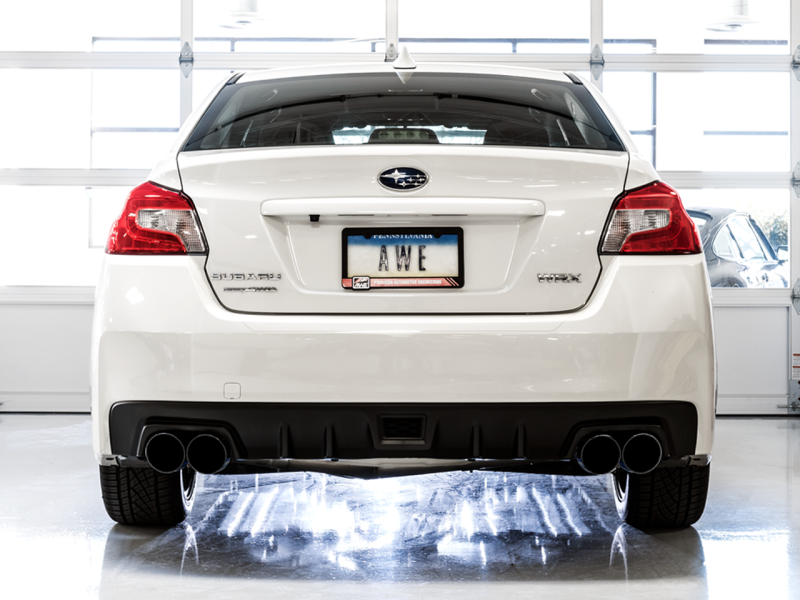 AWE Tuning Touring Edition Exhaust Diamond Black Tips 102mm for 15+ Subaru WRX VA Sedan 3015-43102