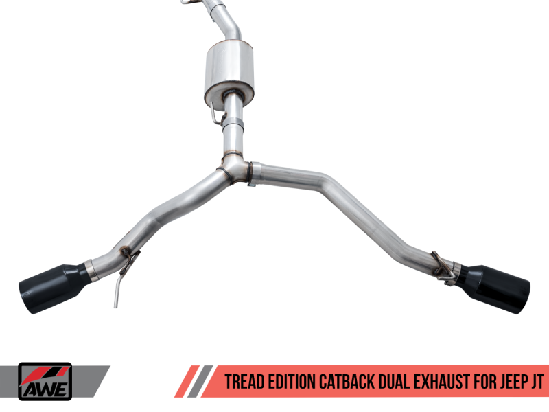 AWE Tuning Tread Edition Cat-Back Dual Exhaust Diamond Black Tip for Jeep Gladiator JT 3.6L 3015-33101