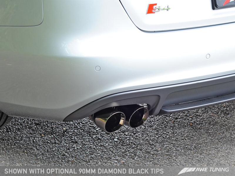 AWE Tuning Touring Edition Exhaust for Audi B8/B8.5 S4 3.0T - 90mm Diamond Black Tips 3010-43014