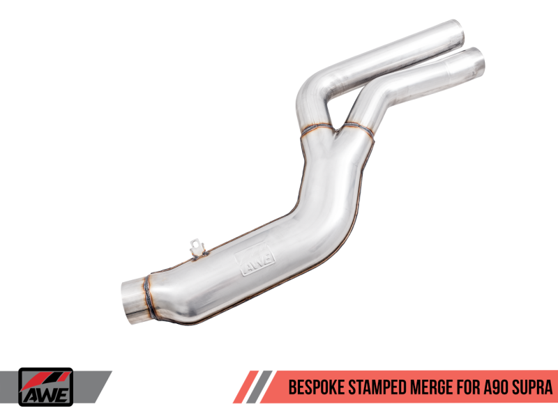 AWE Tuning Non-Resonated Touring Edition Exhaust 5" Chrome Silver Tips for Toyota Supra A90 3020-32058