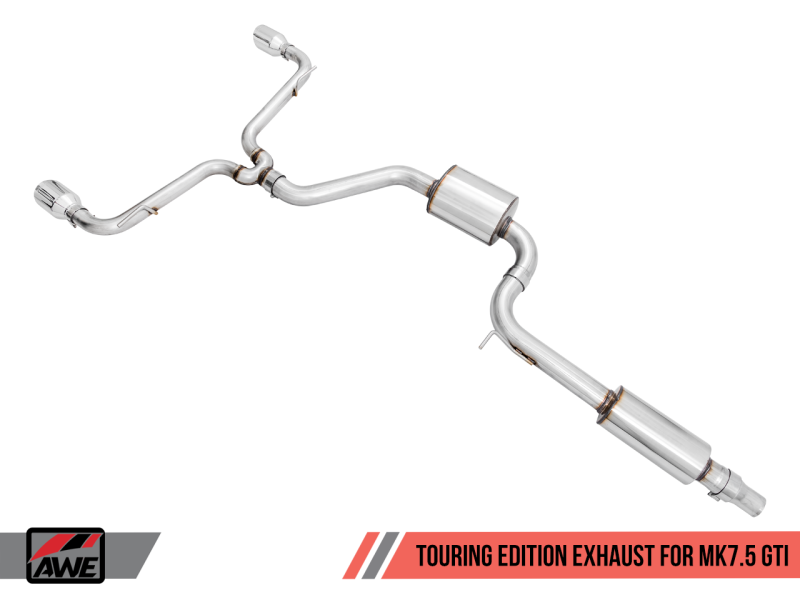 AWE Tuning 102mm Touring Edition Exhaust w/Chrome Silver Tips For VW GTI MK7.5 2.0T 3015-32096