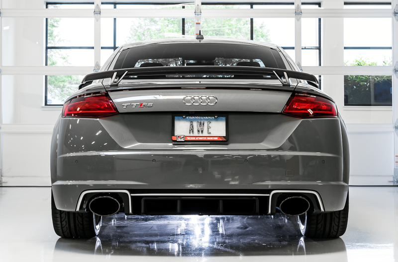 AWE Tuning Turbo Track Edition Exhaust Diamond Black RS-Style Tips for Audi TT RS 8S/RK3 3020-33062