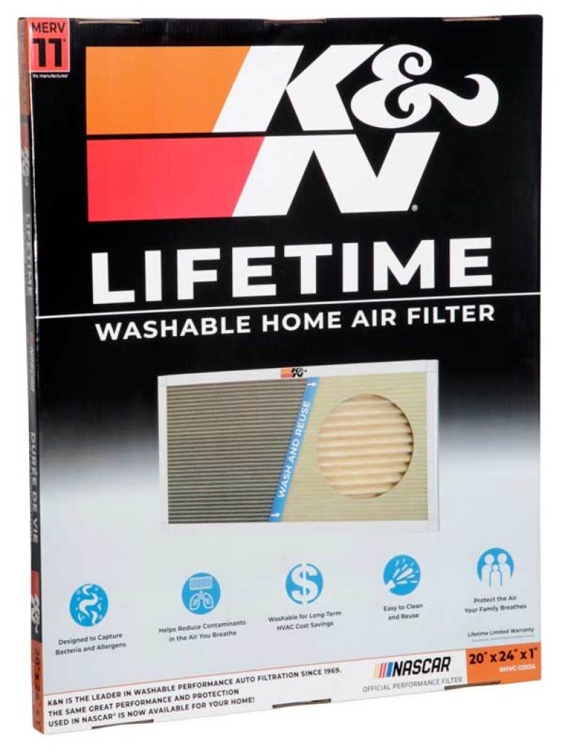 K&N 20 X 24 X 1, MERV 11 HVAC Filter - HVC-12024