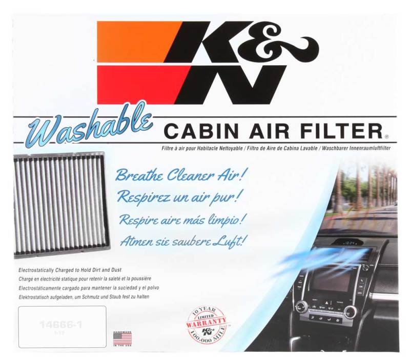 K&N Lifetime Washable Cabin Air Filter for 05-14 VW Jetta 2.5L 2.0L / EOS VF3013