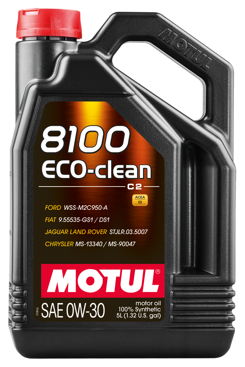 Motul 5L Synthetic Engine Oil 8100 0W30 4x5L ECO-CLEAN ACEA C2 API SM ST.JLR 03.5007