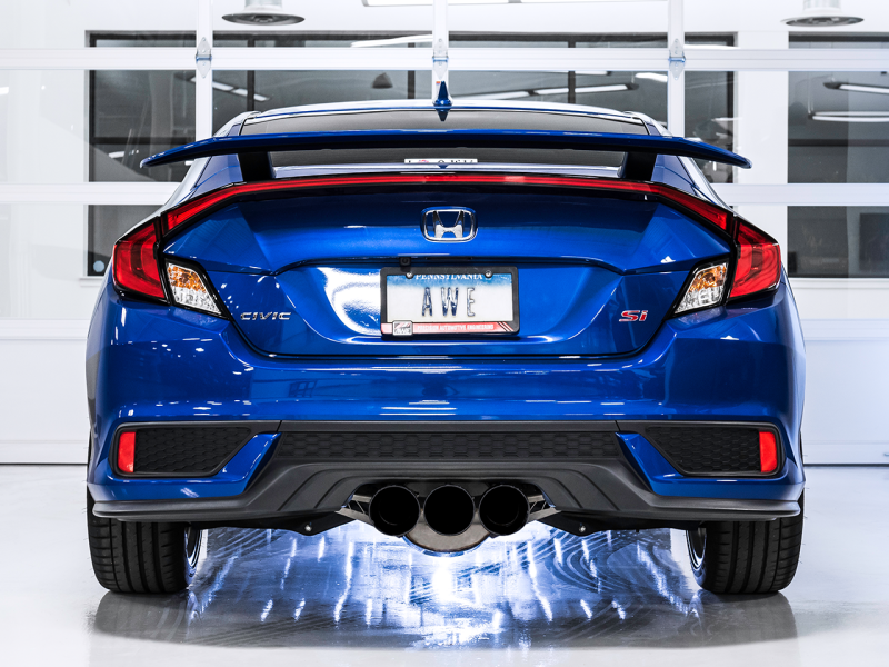 AWE Tuning Touring Edition Exhaust w/Front Pipe & Triple Diamond Black Tips for Honda Civic 3015-53014