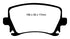 EBC 06-13 Audi A3 2.0 Turbo (Girling rear caliper) Ultimax2 Rear Brake Pads