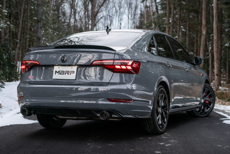 MBRP Dual Split Rear Exit Exhaust, 19-21 VW Jetta GLI T304 3" Cat-Back, Carbon Fiber Tips S46083CF