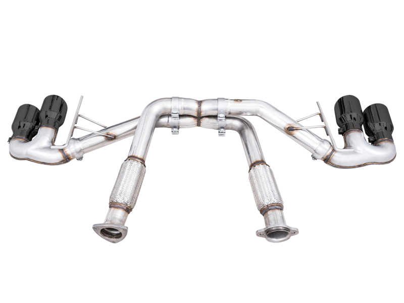 AWE Tuning Track Edition Exhaust Quad Diamond Black Tips for 2020 Chevrolet Corvette (C8) 3020-43086