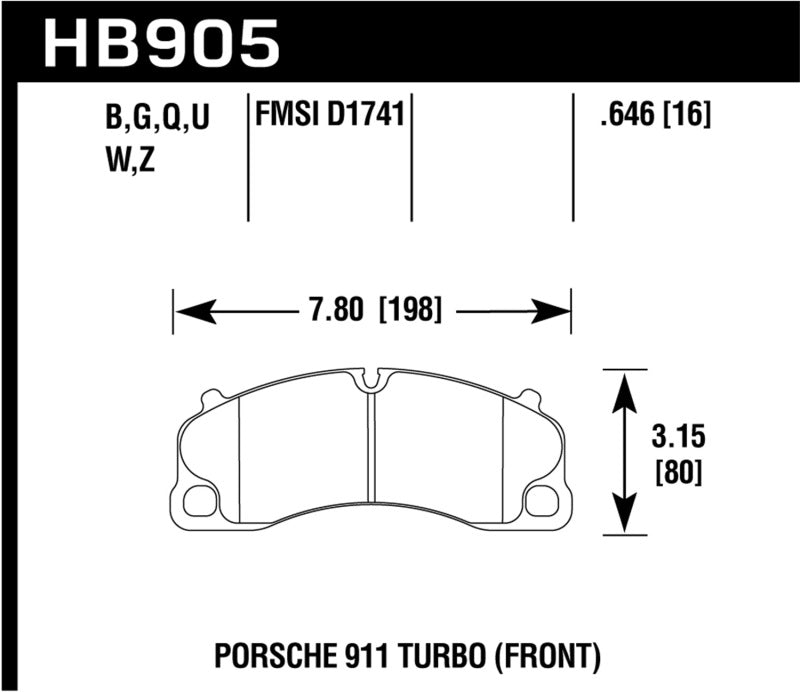 Hawk 14-18 Porsche 911 Performance Ceramic Street Front Brake Pads