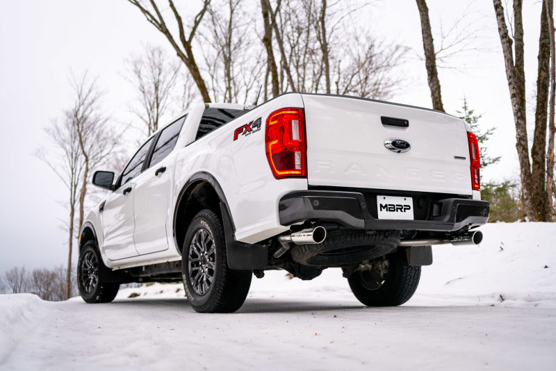MBRP 3" AL Cat Back Dual Split Rear Exit w/ 4" Tips For 19-23 Ford Ranger Ecoboost 2.3L S5223AL