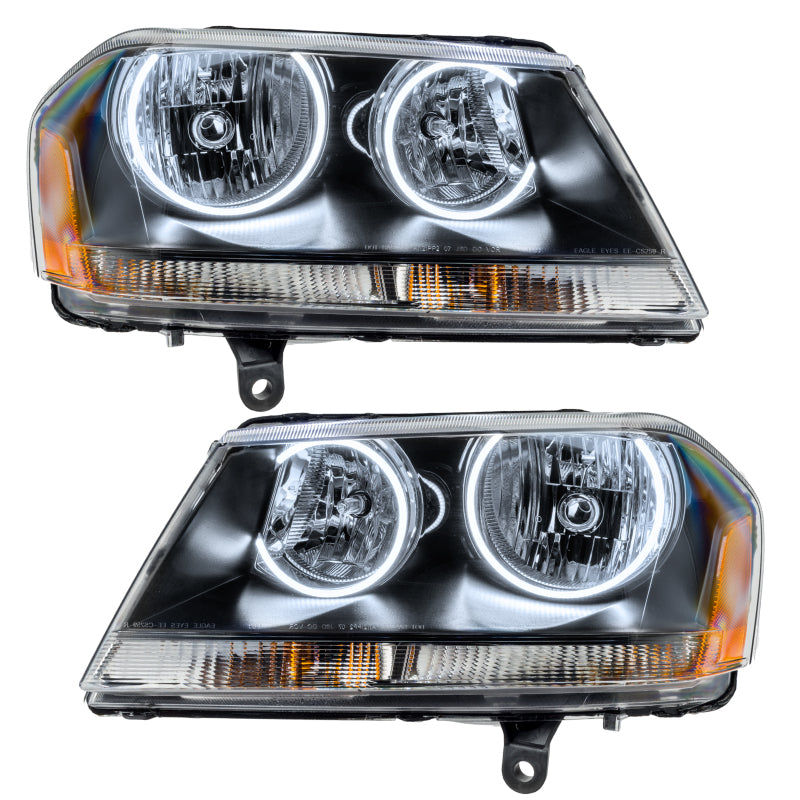 ORACLE Lighting Pre-Assembled White Halo Headlights Black Housing for 08-13 Dodge Avenger RT 8101-001