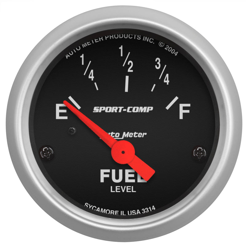 Autometer Sport Comp 2-1/16" 0-90Ω Air-Core Short Sweep Electronic Fuel Level Gauge - 3314