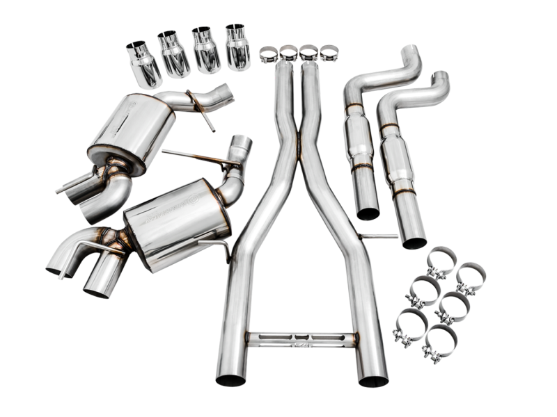 AWE Tuning Touring Edition Cat-Back Exhaust Quad Chrome Silver Tips for Chevy Camaro SS 3015-42092