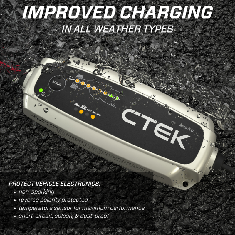 CTEK MXS 5.0 Fully Automatic 4.3 amp Battery Charger and Maintainer 12V 40-206