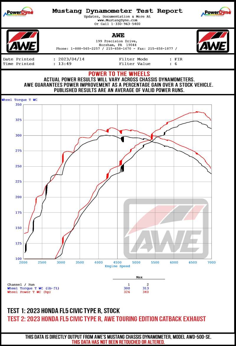 AWE Tuning Touring Edition Exhaust w/ Triple Chrome Silver Tips for 2023 Honda Civic 3015-52287