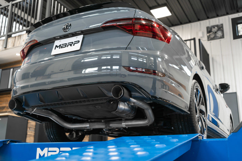 MBRP Dual Split Rear Exit Exhaust, 19-21 VW Jetta GLI T304 3" Cat-Back, Carbon Fiber Tips S46083CF