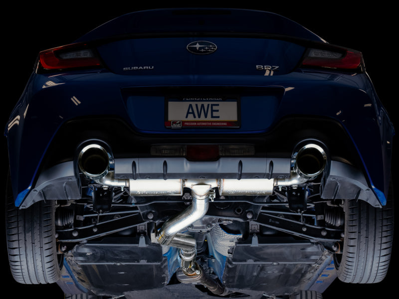 AWE Tuning Touring Edition Cat-Back Exhaust Chrome Silver Tips for Subaru BRZ/Toyota GR86/86 3015-32486