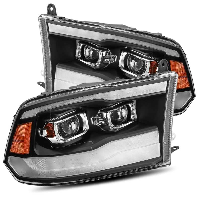 AlphaRex LUXX LED Projector Headlights Plank Style Black for 09-18 Dodge Ram 1500HD 880539